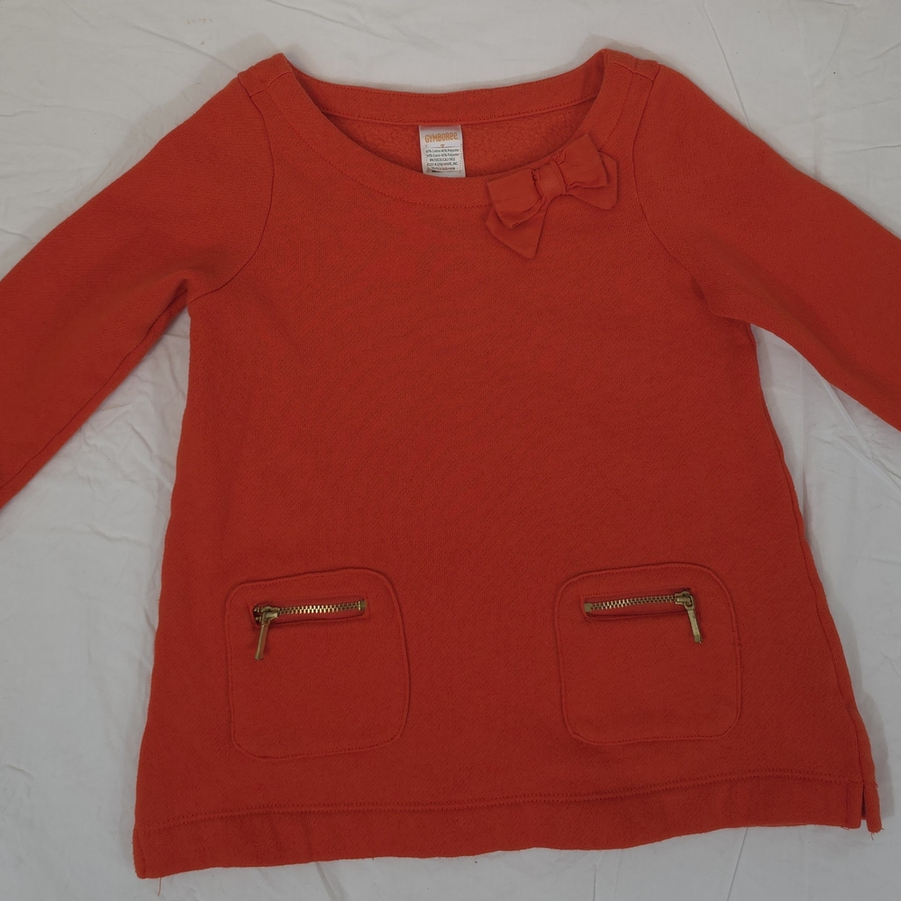 Gymboree Orange Kids Sweater with Bow and Pockets